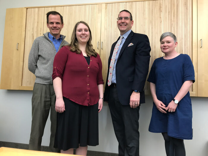 Troy Cox with Jodi Petersen at her thesis defense