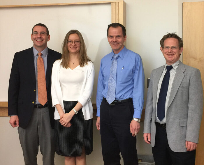 Troy Cox with Ksenia Zhao at her thesis defense