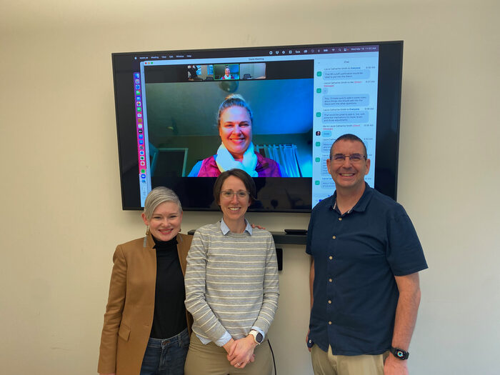 Troy Cox with Rachael Reynolds at her thesis defense
